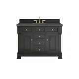 Brookfield 48" Single Vanity, Black Onyx w/ 3 CM Parisien Bleu Silestone Top