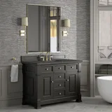 Brookfield 48" Single Vanity, Black Onyx w/ 3 CM Parisien Bleu Silestone Top