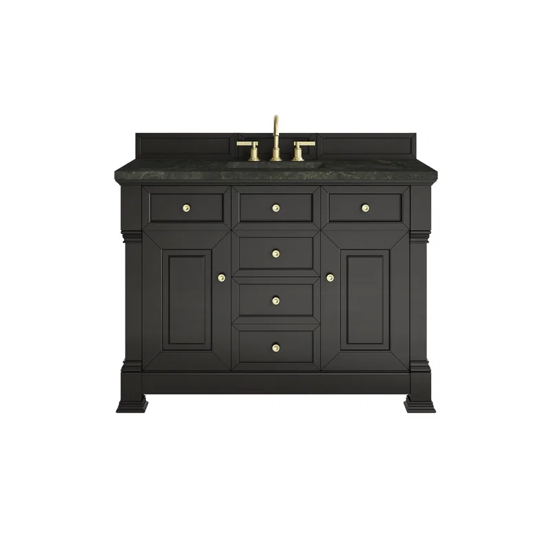 Brookfield 48" Single Vanity, Black Onyx, w/ 3 CM Phantome Eclos Top