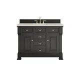 Brookfield 48" Single Vanity, Black Onyx, w/ 3 CM Siberian Silestone Top