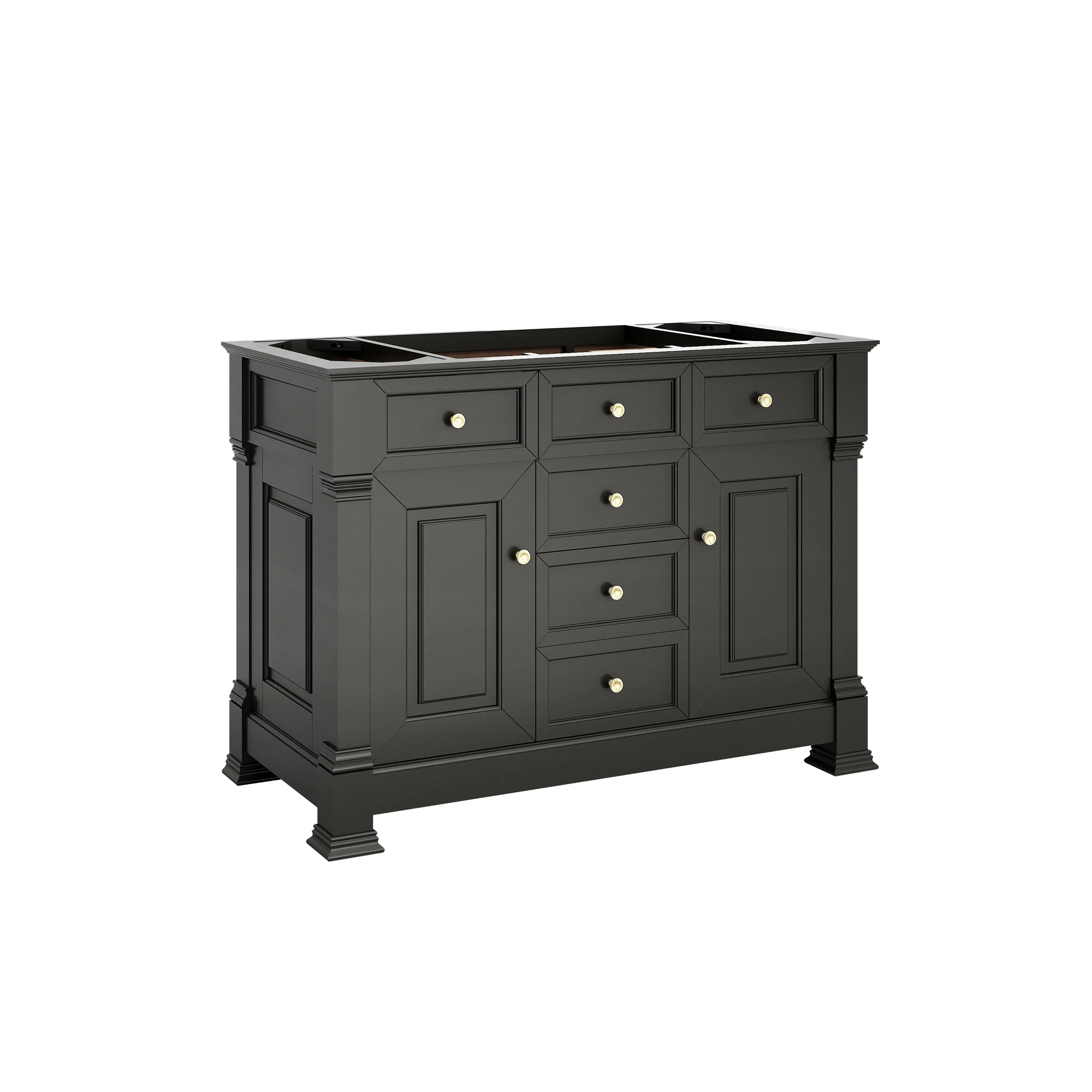 Brookfield 48" Single Vanity, Black Onyx, w/ 3 CM Siberian Silestone Top