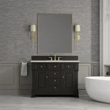 Brookfield 48" Single Vanity, Black Onyx, w/ 3 CM Siberian Silestone Top