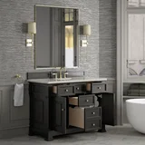 Brookfield 48" Single Vanity, Black Onyx, w/ 3 CM Siberian Silestone Top