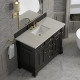 Brookfield 48" Single Vanity, Black Onyx, w/ 3 CM Siberian Silestone Top