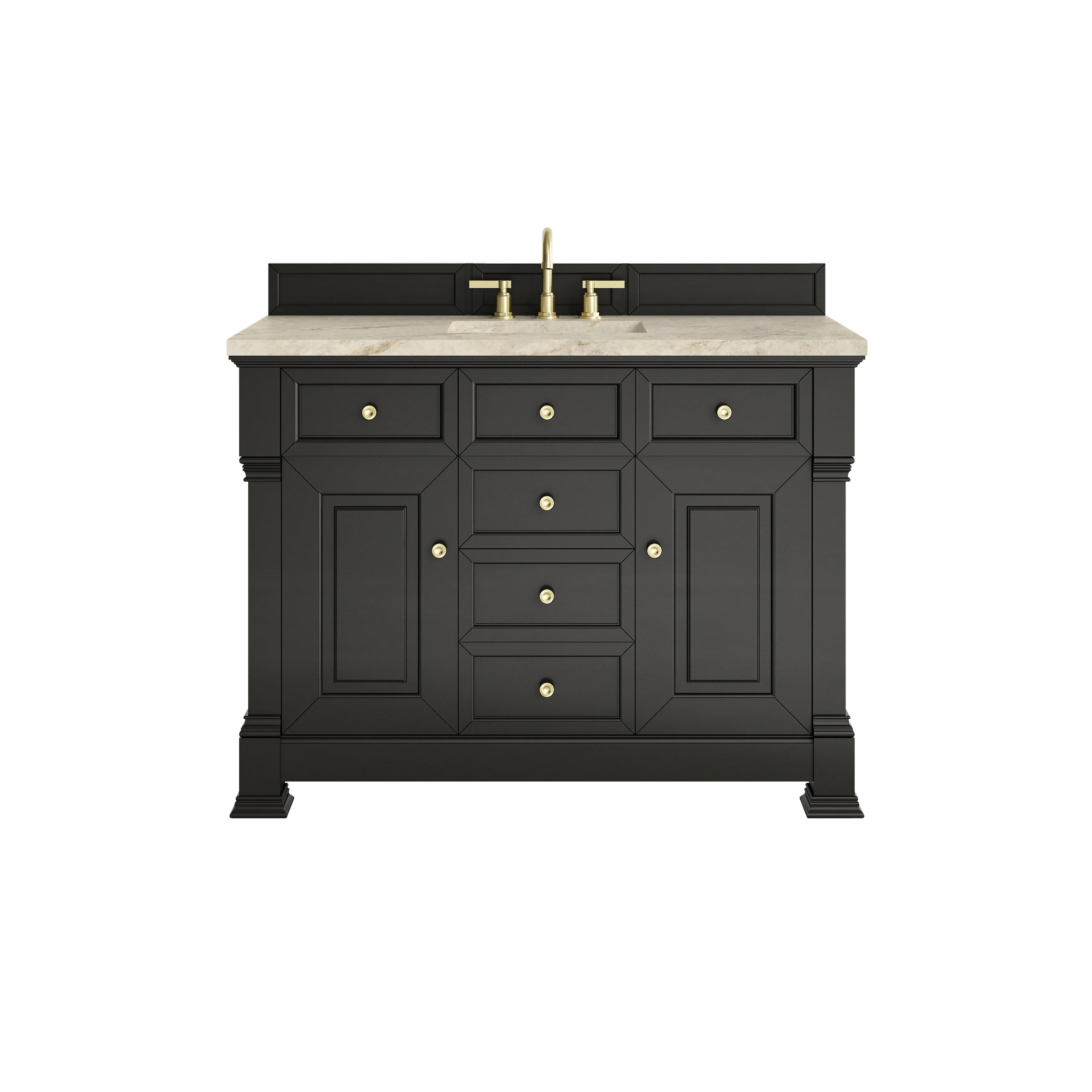 Brookfield 48" Single Vanity, Black Onyx, w/ 3 CM Tajnar Eclos Top