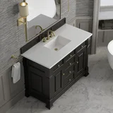 Brookfield 48" Single Vanity, Black Onyx,  w/ 3 CM White Zeus Silestone Top