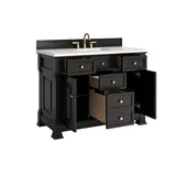 Brookfield 48" Single Vanity, Black Onyx,  w/ 3 CM White Zeus Silestone Top