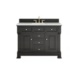 Brookfield 48" Single Vanity, Black Onyx w/ 3 CM Ethereal Noctis Silestone Top w/ FreePower Wireless Charger
