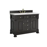 Brookfield 48" Single Vanity, Black Onyx w/ 3 CM Ethereal Noctis Silestone Top w/ FreePower Wireless Charger