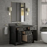 Brookfield 48" Single Vanity, Black Onyx w/ 3 CM Parisien Bleu Silestone Top w/ FreePower Wireless Charger
