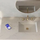 Brookfield 48" Single Vanity, Black Onyx w/ 3 CM Victorian Silver Silestone Top w/ FreePower Wireless Charger