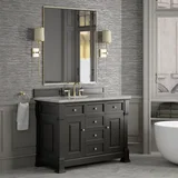 Brookfield 48" Single Vanity, Black Onyx w/ 3 CM Victorian Silver Silestone Top w/ FreePower Wireless Charger
