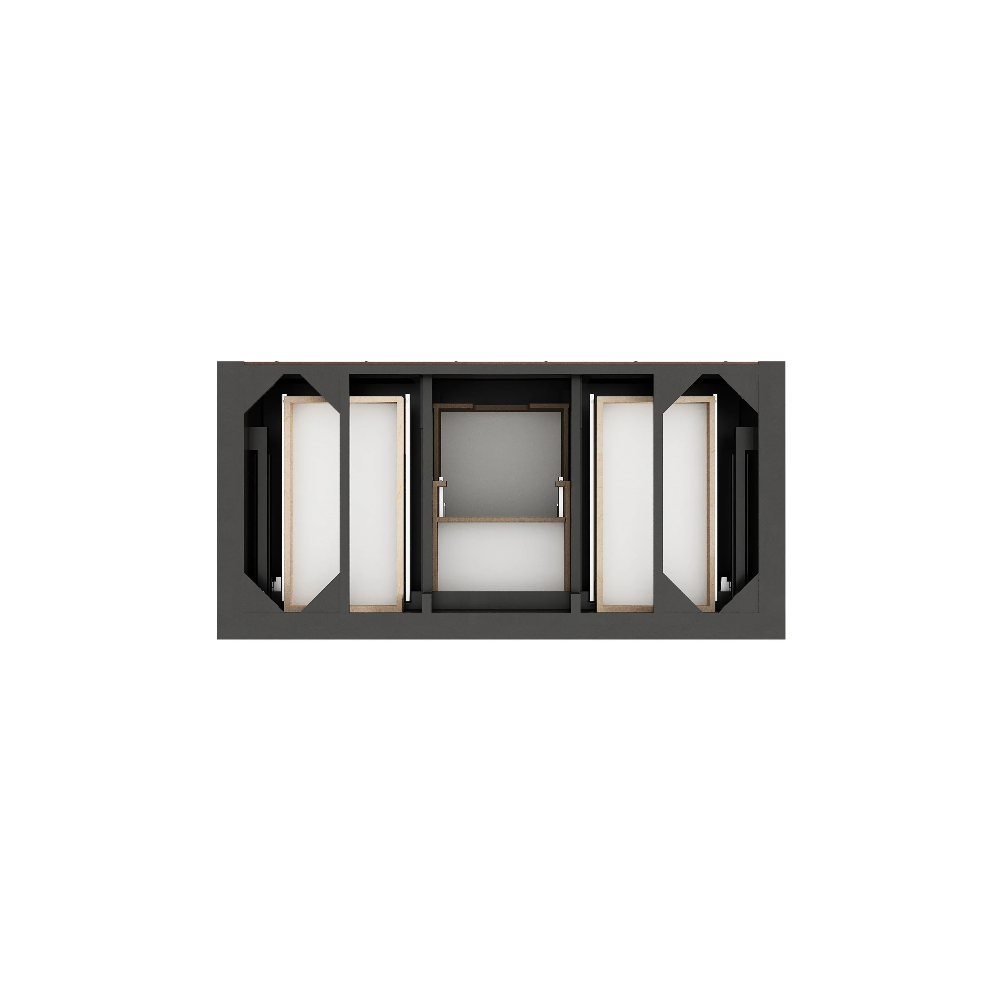 Brookfield 48" Single Vanity, Black Onyx w/ 3 CM Victorian Silver Silestone Top w/ FreePower Wireless Charger