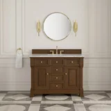 Brookfield 48" Single Vanity, Honey Oak w/3 CM Carrara White Marble Top