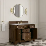 Brookfield 48" Single Vanity, Honey Oak w/3 CM Carrara White Marble Top