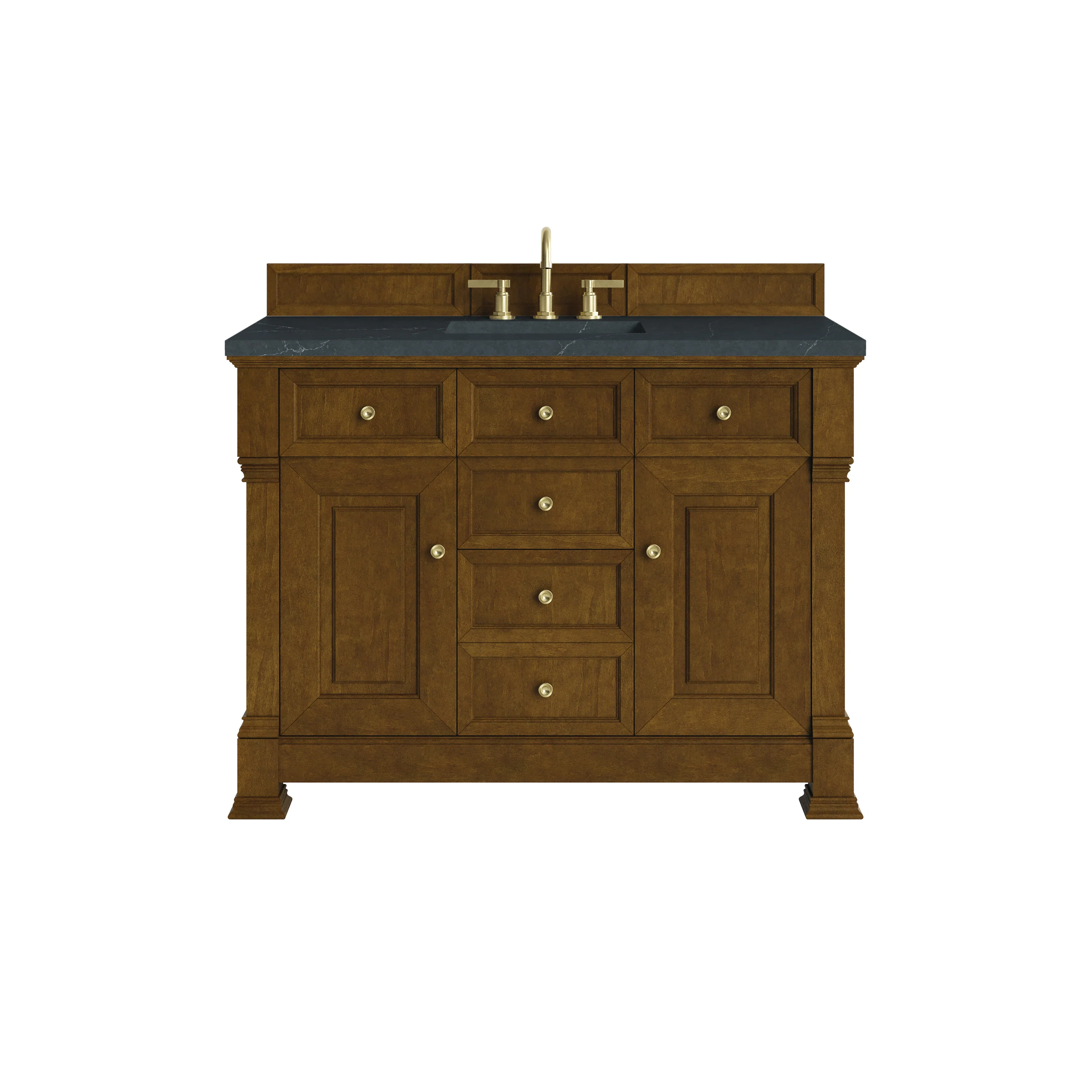 Brookfield 48" Single Vanity, Honey Oak w/ 3 CM Charcoal Soapstone Silestone Top