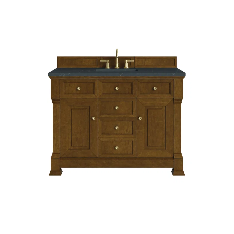 Brookfield 48" Single Vanity, Honey Oak w/ 3 CM Charcoal Soapstone Silestone Top