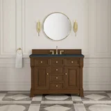 Brookfield 48" Single Vanity, Honey Oak w/ 3 CM Charcoal Soapstone Silestone Top