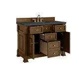 Brookfield 48" Single Vanity, Honey Oak w/ 3 CM Charcoal Soapstone Silestone Top
