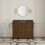Brookfield 48" Single Vanity, Honey Oak w/ 3 CM Parisien Bleu Silestone Top