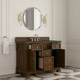 Brookfield 48" Single Vanity, Honey Oak w/ 3 CM Parisien Bleu Silestone Top