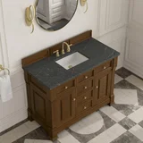Brookfield 48" Single Vanity, Honey Oak w/ 3 CM Parisien Bleu Silestone Top