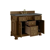 Brookfield 48" Single Vanity, Honey Oak w/ 3 CM Parisien Bleu Silestone Top