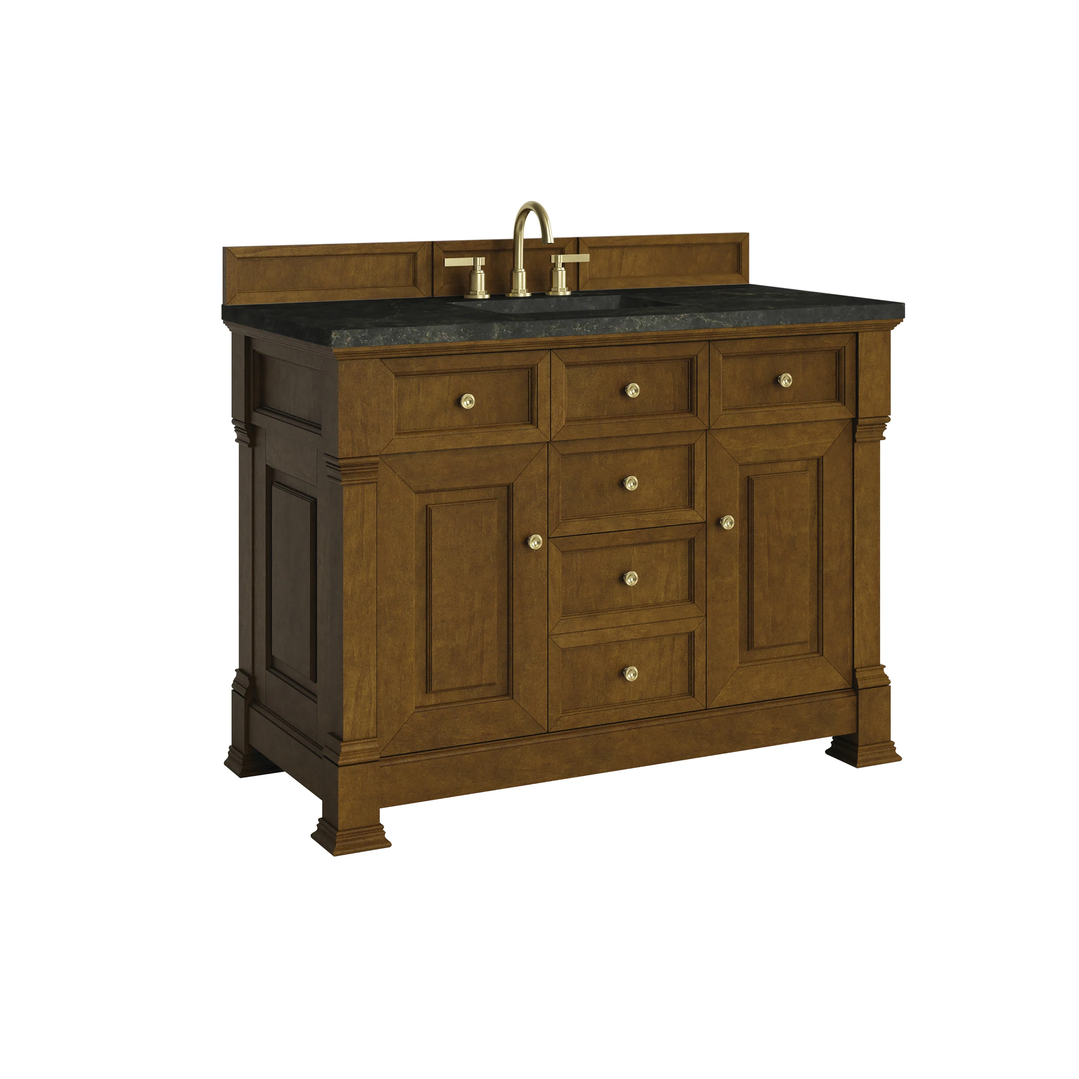 Brookfield 48" Single Vanity, Honey Oak, w/ 3 CM Phantome Eclos Top