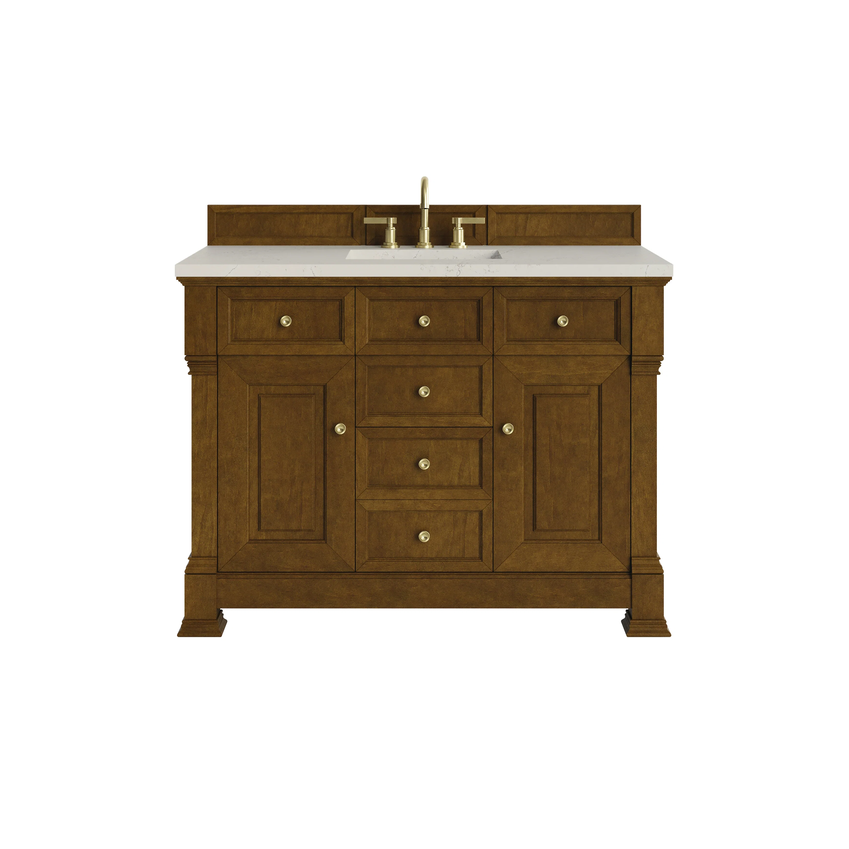 Brookfield 48" Single Vanity, Honey Oak, w/ 3 CM Siberian Silestone Top
