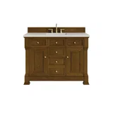 Brookfield 48" Single Vanity, Honey Oak, w/ 3 CM Siberian Silestone Top