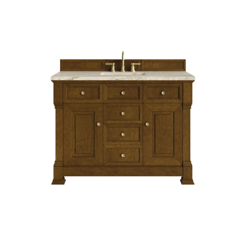 Brookfield 48" Single Vanity, Honey Oak, w/ 3 CM Tajnar Eclos Top
