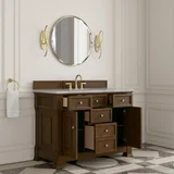 Brookfield 48" Single Vanity, Honey Oak w/ 3 CM Victorian Silver Silestone Top