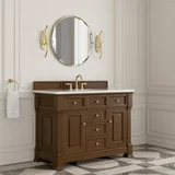Brookfield 48" Single Vanity, Honey Oak,  w/ 3 CM White Zeus Silestone Top