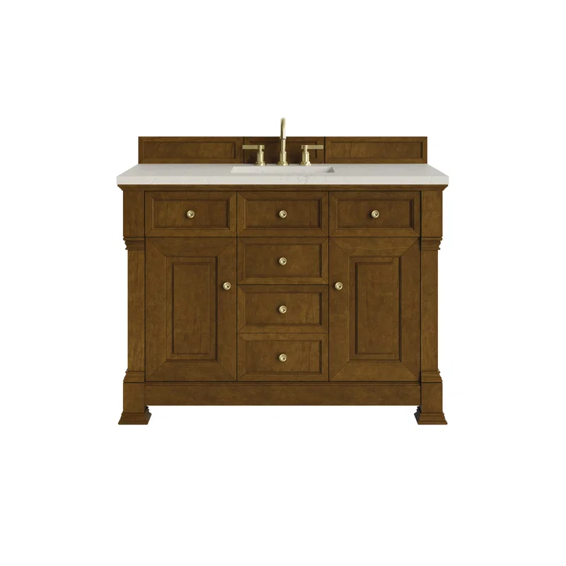 Brookfield 48" Single Vanity, Honey Oak, w/ 3 CM Siberian Silestone Top w/FreePower Wireless Charger