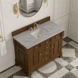 Brookfield 48" Single Vanity, Honey Oak w/ 3 CM Victorian Silver Silestone Top w/ FreePower Wireless Charger