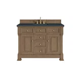 Brookfield 48" Single Vanity, Pecan w/3 CM Charcoal Soapstone Silestone Top