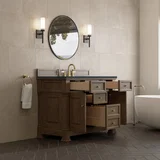 Brookfield 48" Single Vanity, Pecan w/3 CM Charcoal Soapstone Silestone Top