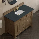 Brookfield 48" Single Vanity, Pecan w/3 CM Charcoal Soapstone Silestone Top