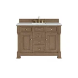 Brookfield 48" Single Vanity, Pecan w/ 3 CM Ethereal Noctis Silestone Top