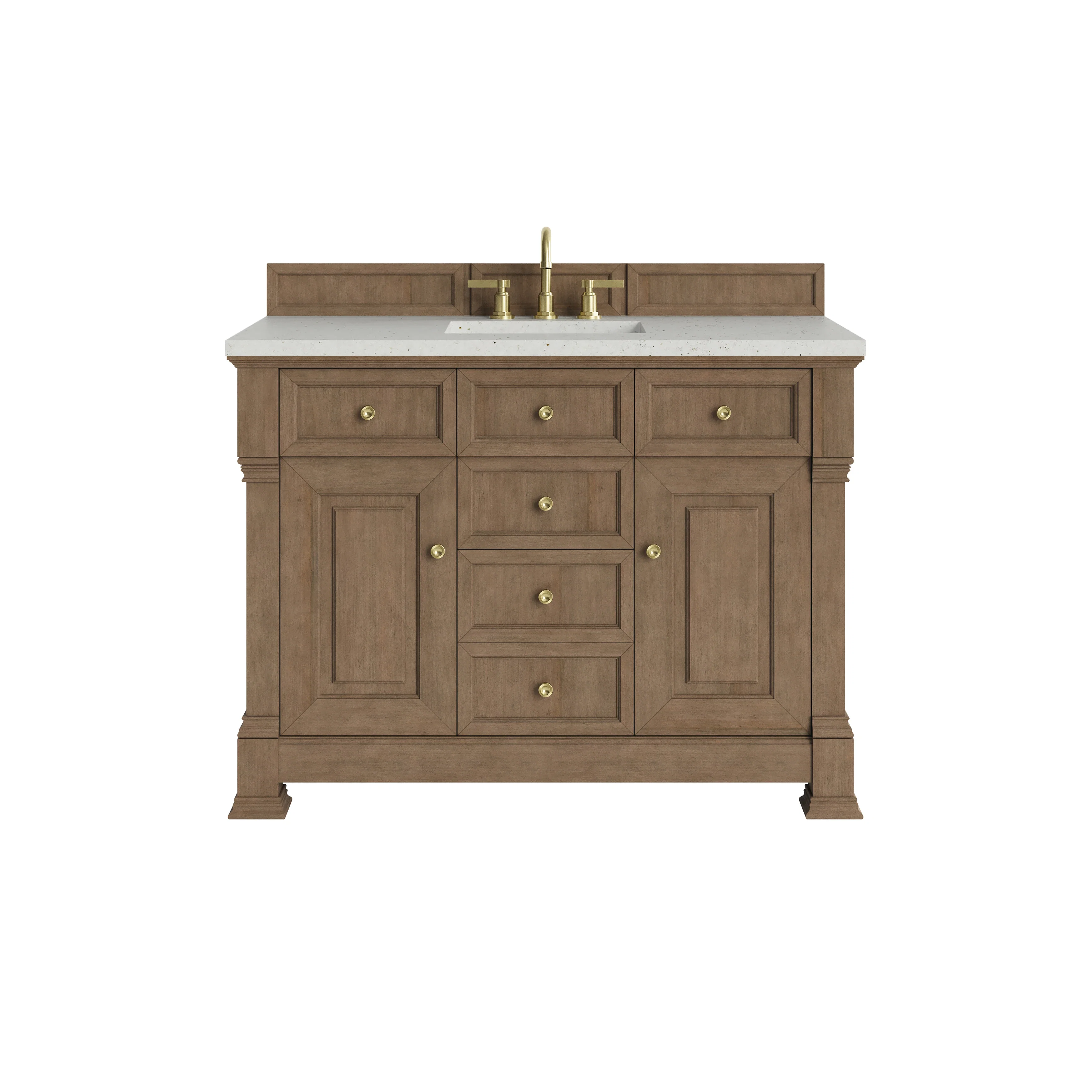 Brookfield 48" Single Vanity, Pecan, w/ 3 CM Lime Delight Silestone Top