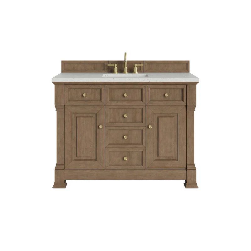 Brookfield 48" Single Vanity, Pecan, w/ 3 CM Lime Delight Silestone Top