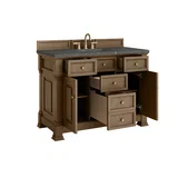 Brookfield 48" Single Vanity, Pecan w/ 3 CM Parisien Bleu Silestone Top