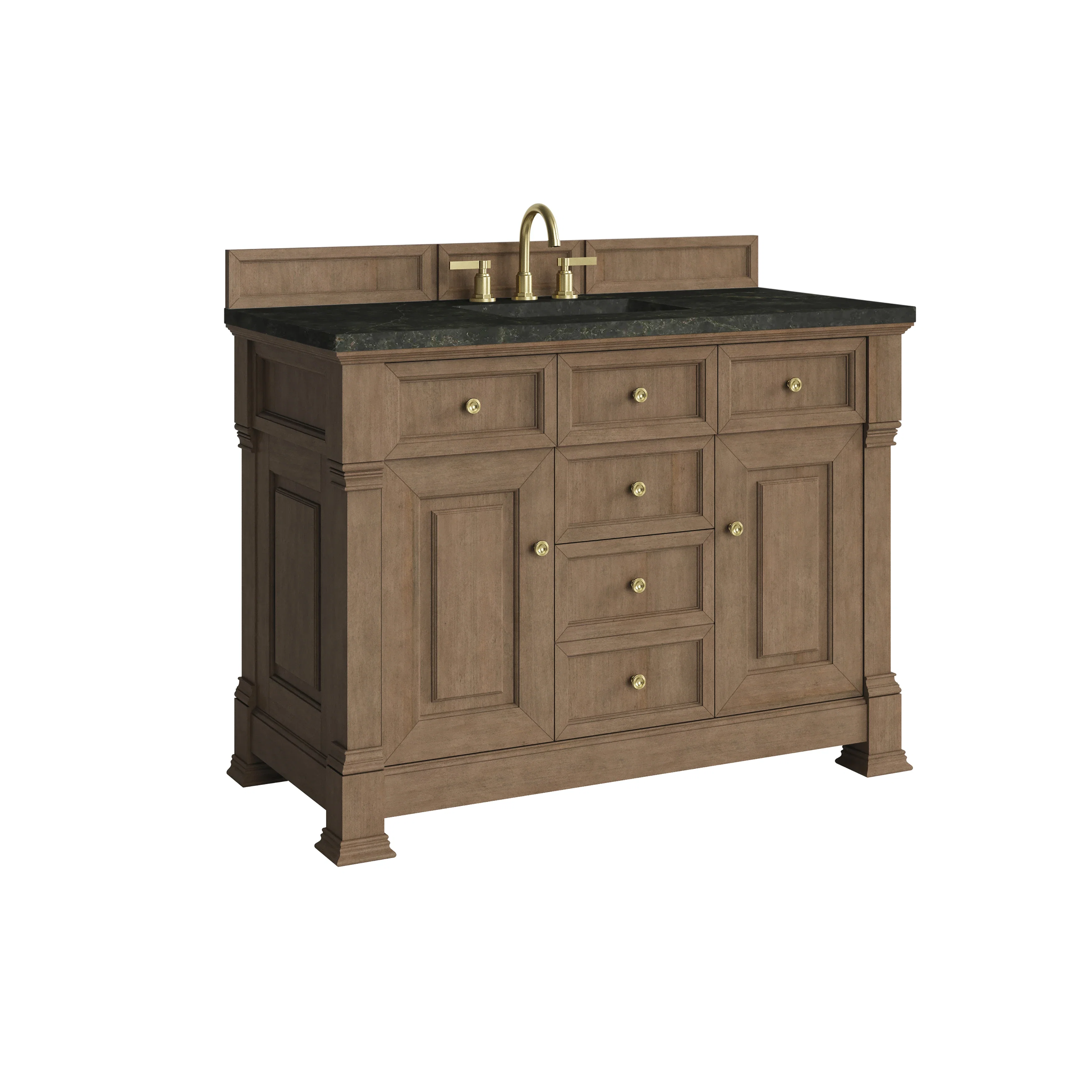 Brookfield 48" Single Vanity, Pecan, w/ 3 CM Phantome Eclos Top