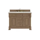 Brookfield 48" Single Vanity, Pecan, w/ 3 CM Siberian Silestone Top