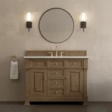 Brookfield 48" Single Vanity, Pecan, w/ 3 CM Siberian Silestone Top