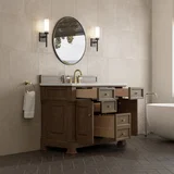 Brookfield 48" Single Vanity, Pecan, w/ 3 CM Siberian Silestone Top