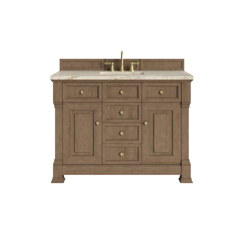 Brookfield 48" Single Vanity, Pecan, w/ 3 CM Tajnar Eclos Top