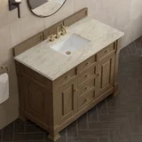 Brookfield 48" Single Vanity, Pecan, w/ 3 CM Tajnar Eclos Top