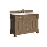 Brookfield 48" Single Vanity, Pecan, w/ 3 CM White Zeus Silestone  Top