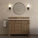 Brookfield 48" Single Vanity, Pecan, w/ 3 CM White Zeus Silestone  Top